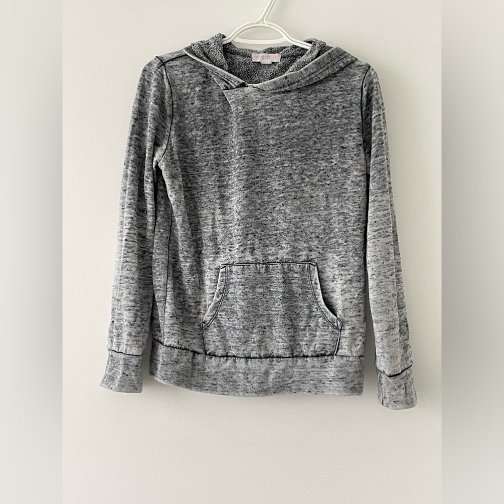 Forever 21 Hoodie Sweater Blush Gray Spotted Noise Pullover - size S